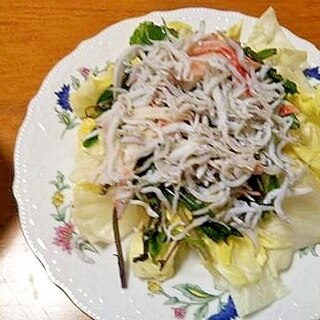 紅菜苔（コウサイタイ）と　かにかまの　サラダ